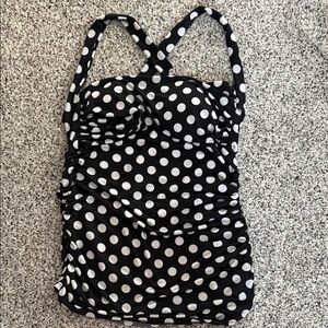 Polka Dot Women's Blouse - Black and White